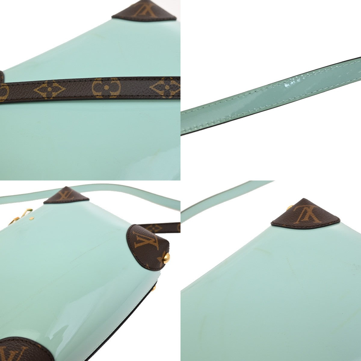 Louis Vuitton Venice Handbag Vernis with Monogram Canvas, GREEN, PATENT_LEATHER, Shoulder bag
