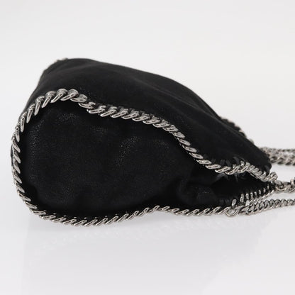 Stella McCartney Falabella Fold Over Crossbody Bag Shaggy Deer, BLACK, POLYESTER, Shoulder bag