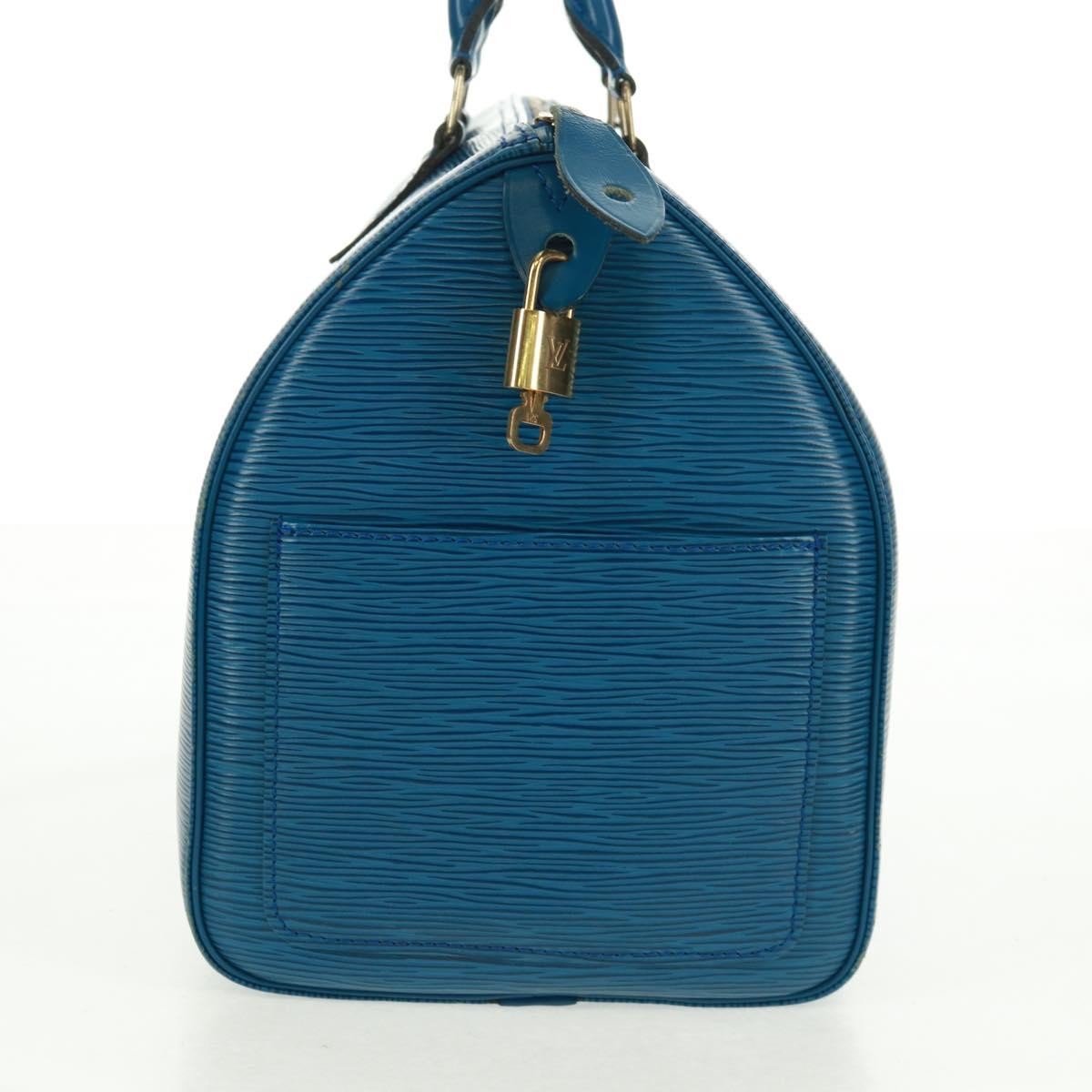 Louis Vuitton Speedy Handbag Epi Leather, BLUE, LEATHER, Handbag