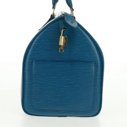 Louis Vuitton Speedy Handbag Epi Leather, BLUE, LEATHER, Handbag