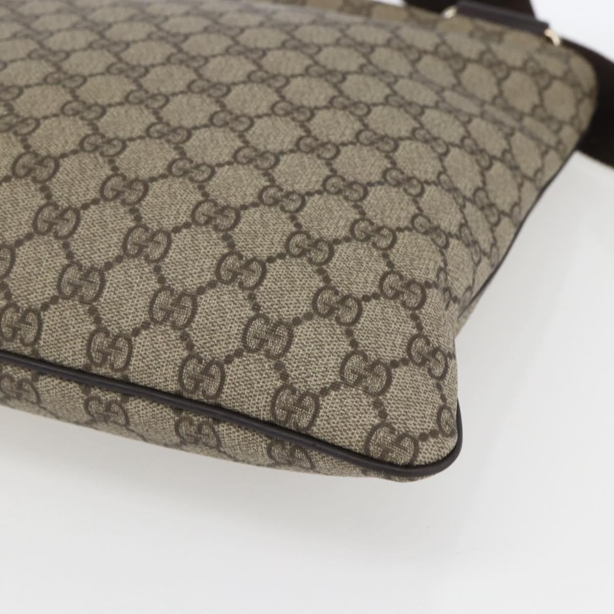 Gucci Zip Top Messenger Bag GG Coated Canvas, BEIGE, CANVAS, Shoulder bag