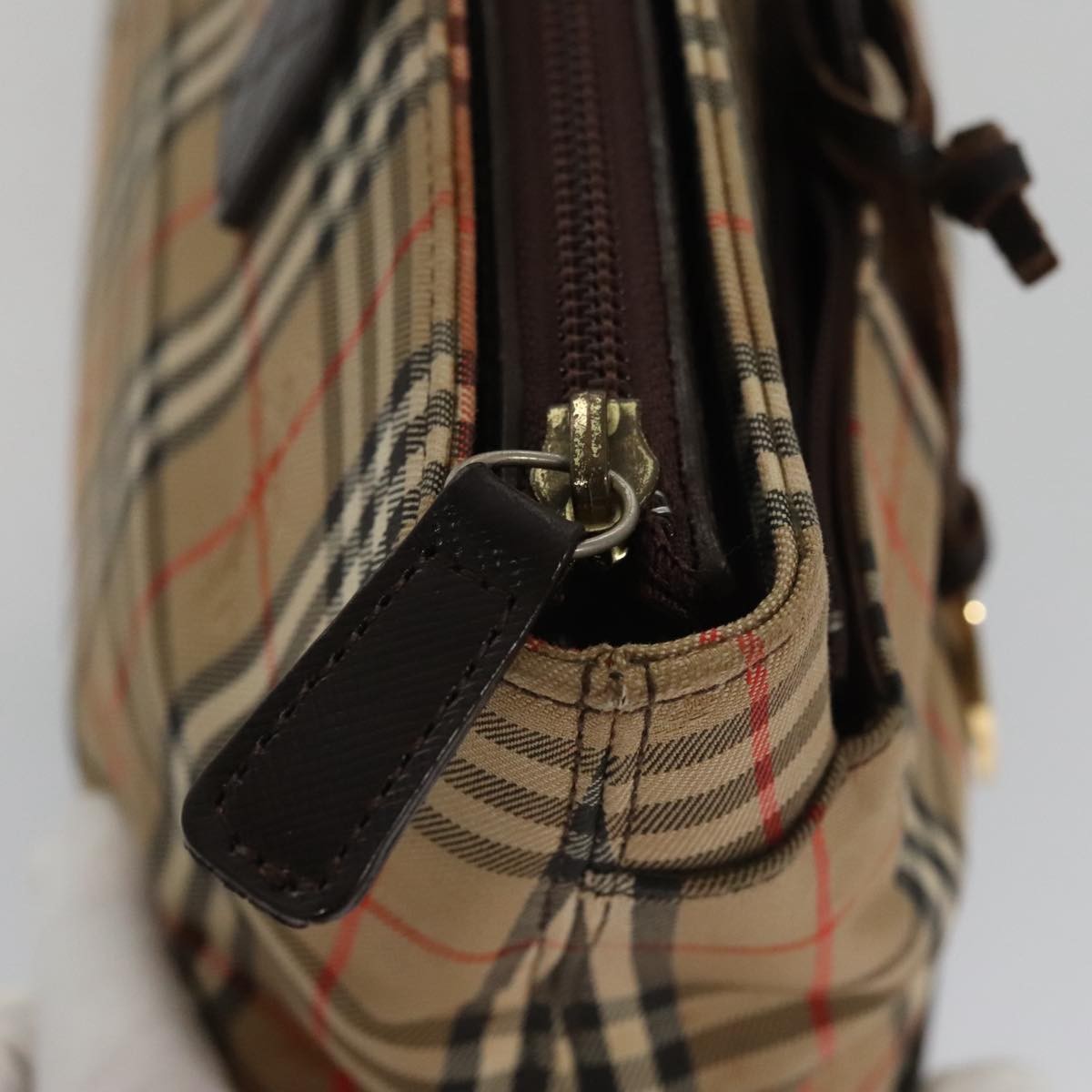 Burberry Nova Handbag Check Pattern, BEIGE, CANVAS, Handbag