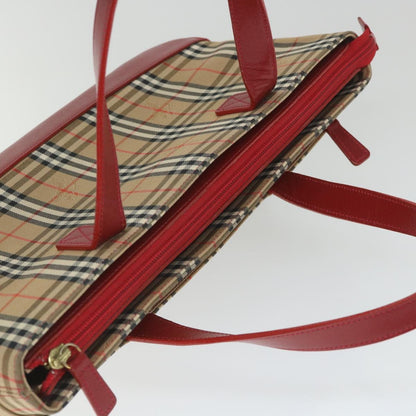 Burberry Nova Check Handbag Leather and Nylon, Beige, Nylon, Handbag