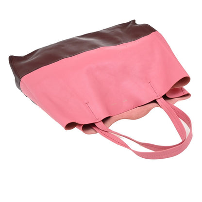 Celine Horizontal Bi-Cabas Tote Leather, PINK, LEATHER, Handbag