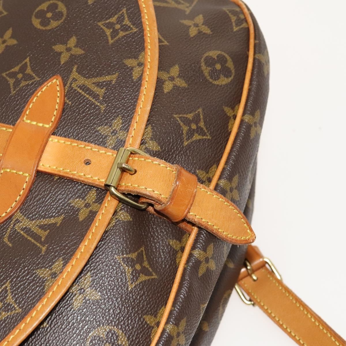 Louis Vuitton Saumur Handbag Monogram Canvas, BROWN, CANVAS, Shoulder bag