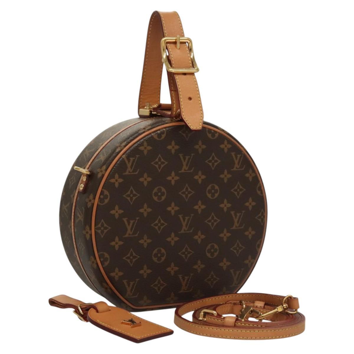Louis Vuitton Petite Boite Chapeau Bag Monogram Canvas, BROWN, CANVAS, Shoulder bag