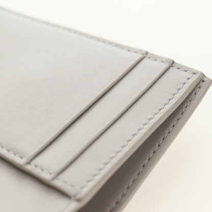 Celine Triomphe Trifold Wallet Leather, Beige, Leather, Wallet
