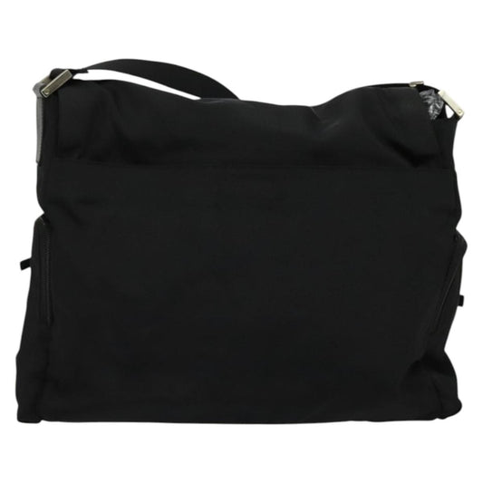 Gucci Side Pocket Flap Messenger Bag Nylon, BLACK, NYLON, Shoulder bag