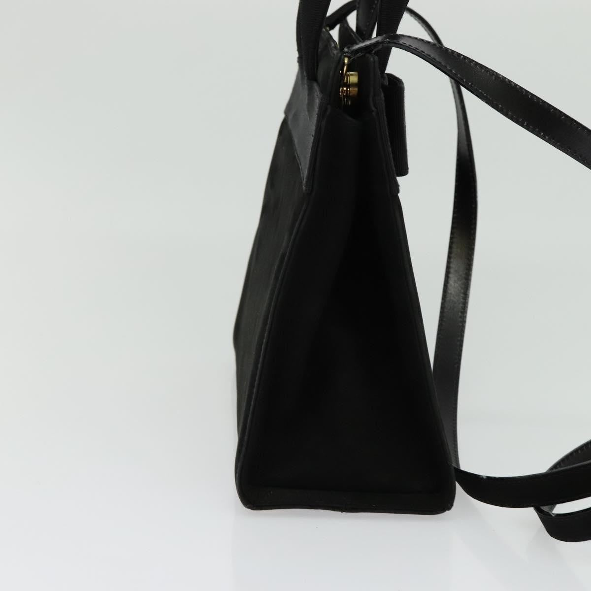 Salvatore Ferragamo Convertible Vara Bow Tote Suede, BLACK, SUEDE, Handbag