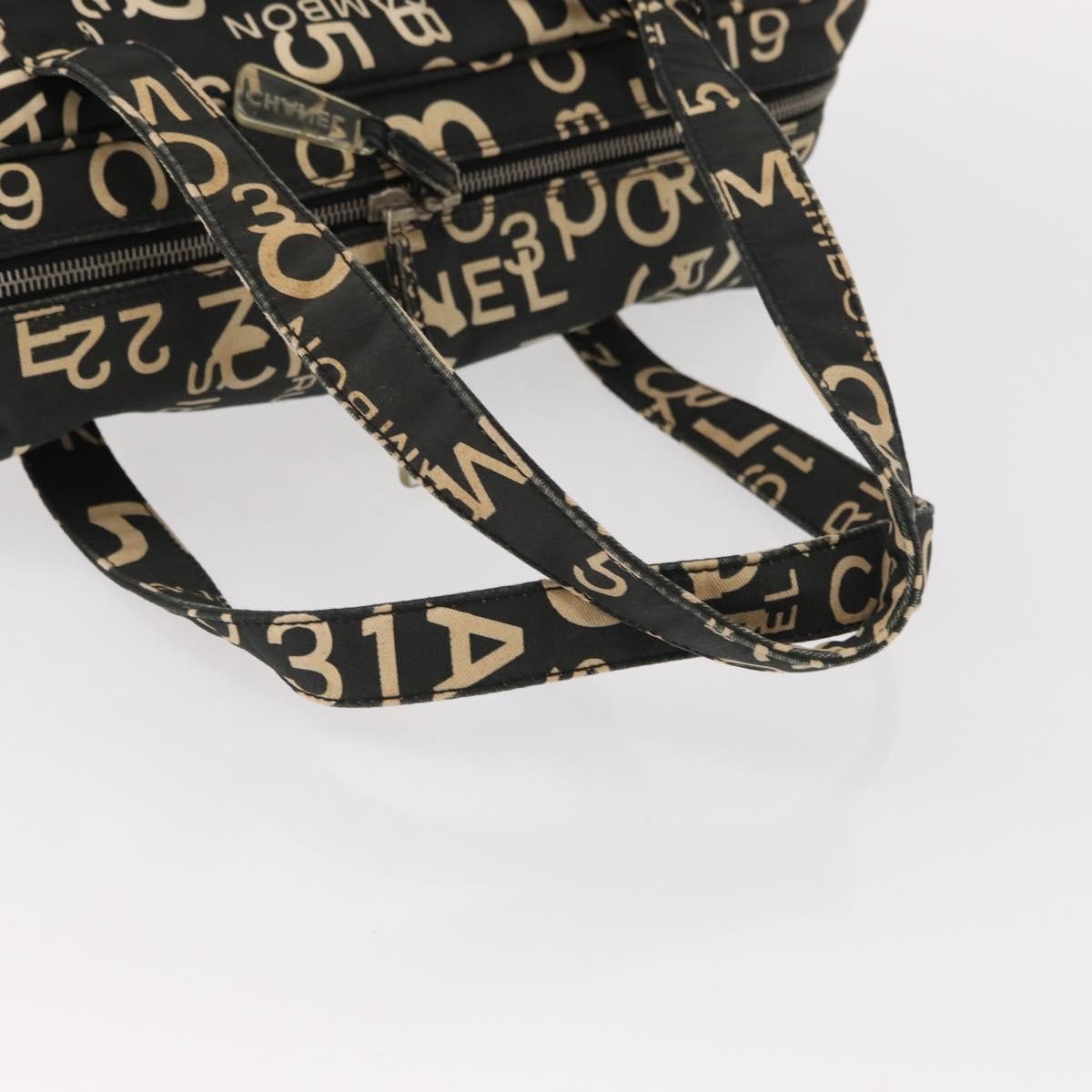 Chanel Boston Zip Tote Quilted Canvas, BLACK, CANVAS, Tote bag