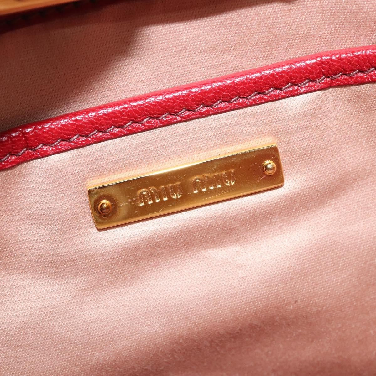 Miu Miu Madras Convertible Lock Tote Leather, RED, LEATHER, Handbag