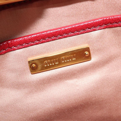 Miu Miu Madras Convertible Lock Tote Leather, RED, LEATHER, Handbag