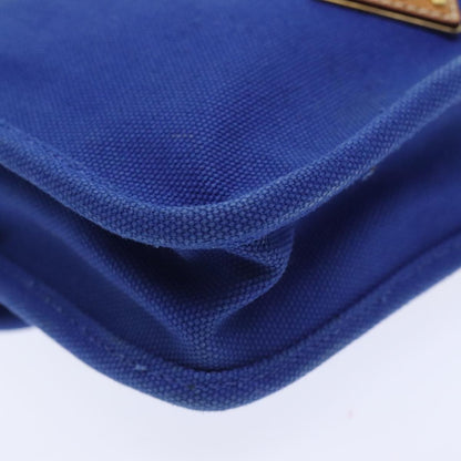 Prada Push Lock Flap Shoulder Bag Canvas, BLUE, CANVAS, Shoulder bag