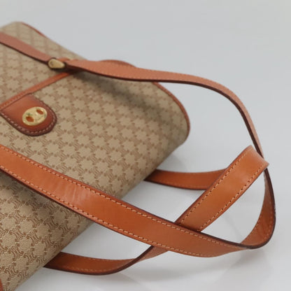 Celine Vintage Macadam Handbag Canvas and Leather, Beige, Canvas, Handbag