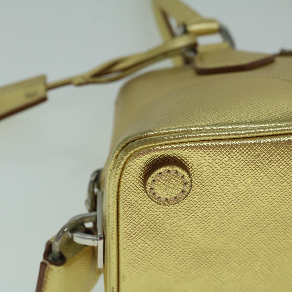 Prada Promenade Bag Saffiano Leather, GOLD, LEATHER, Handbag