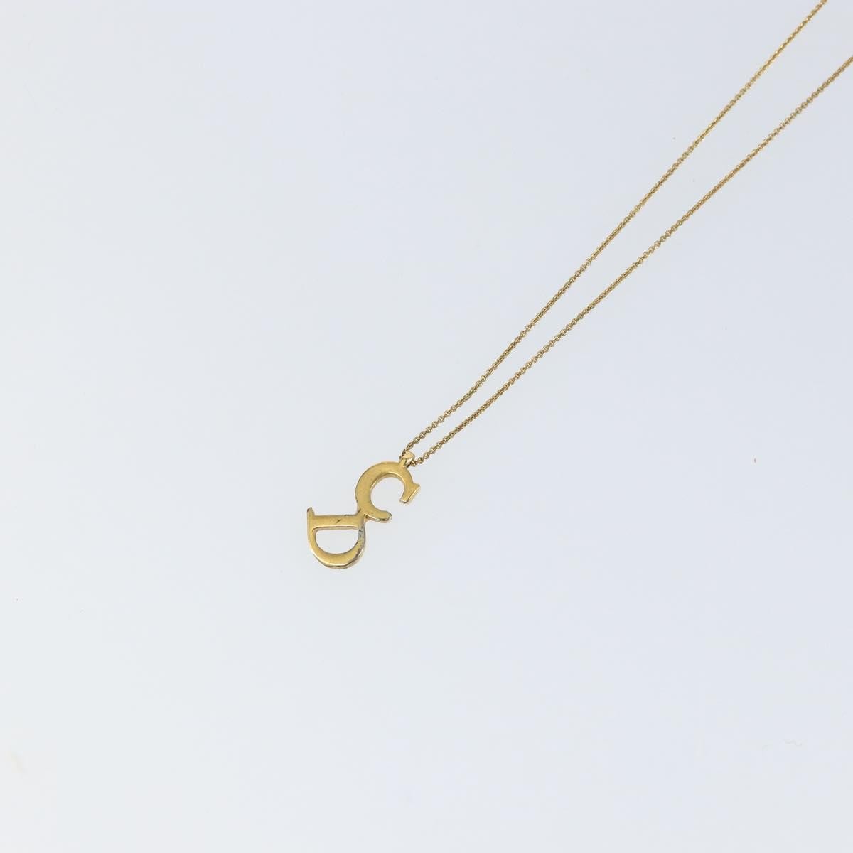 Christian Dior CD Pendant Necklace Metal, GOLD, METAL, Necklace