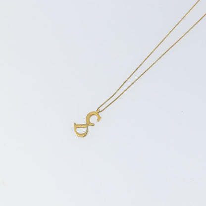 Christian Dior CD Pendant Necklace Metal, GOLD, METAL, Necklace