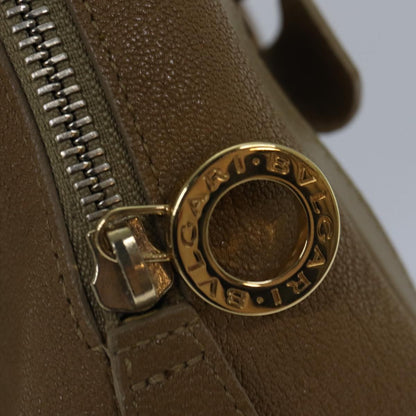 Bvlgari Doppio Handbag Leather, BROWN, LEATHER, Handbag