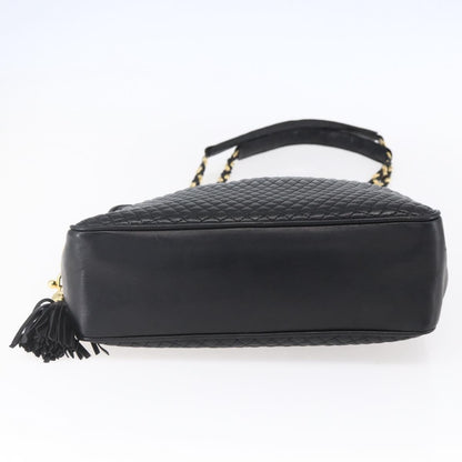 Bally Vintage Chain Shoulder Bag Quilted Leather, BLACK, LEATHER, Shoulder bag