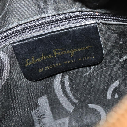 Salvatore Ferragamo Vala Shoulder Bag Suede, BROWN, SUEDE, Shoulder bag