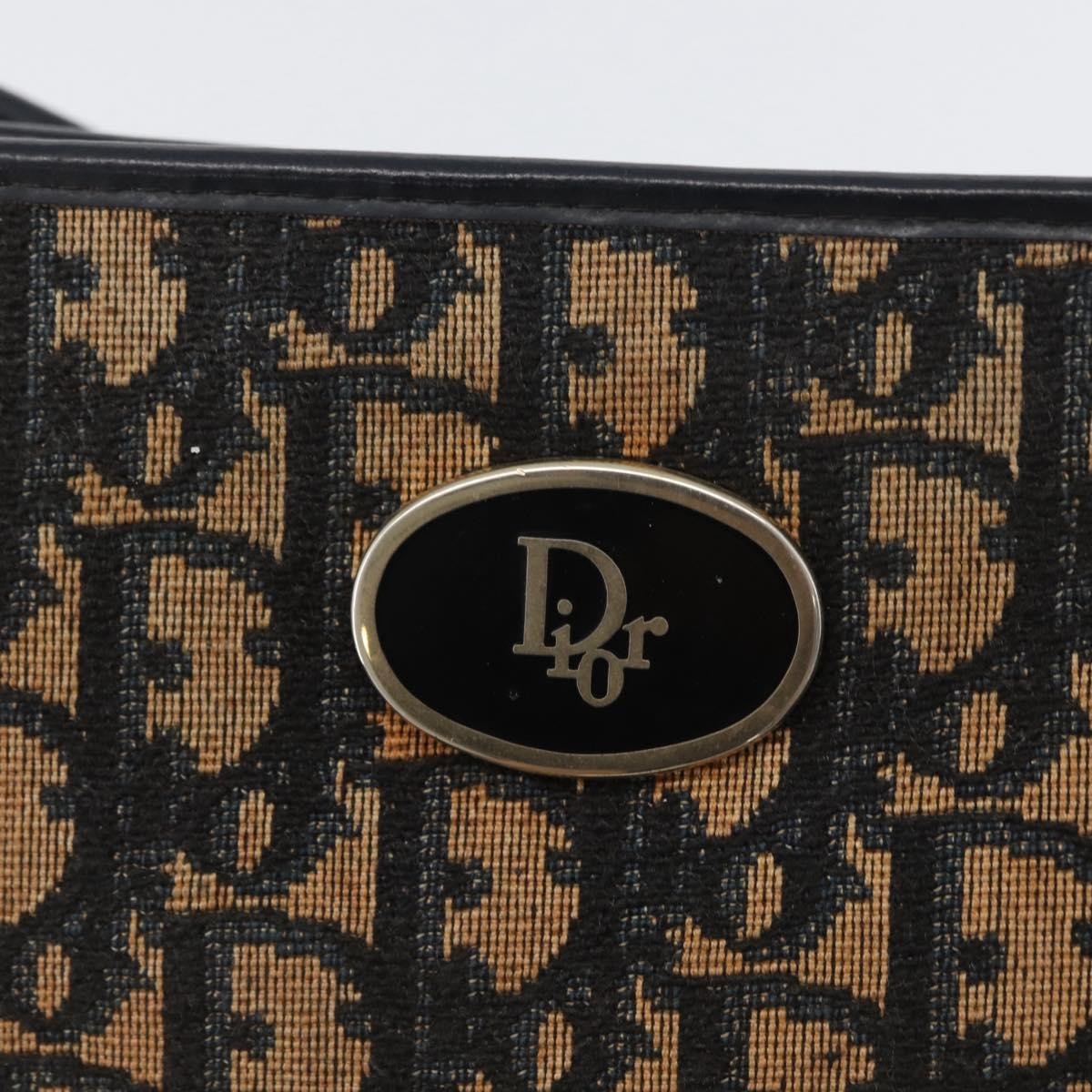 Christian Dior Vintage Trotter Shoulder Bag Canvas, NAVY, CANVAS, Shoulder bag