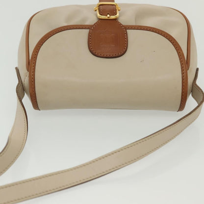 Celine Vintage Triomphe Shoulder Bag Leather, BEIGE, LEATHER, Shoulder bag