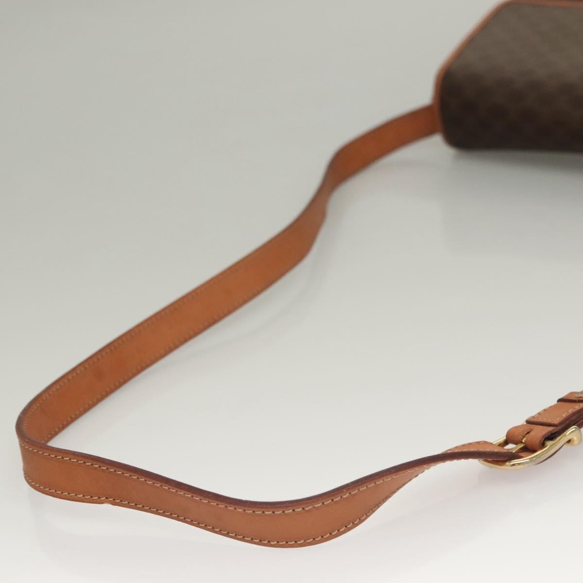 Celine Macadam Shoulder Bag PVC Leather, BROWN, CANVAS, Shoulder bag