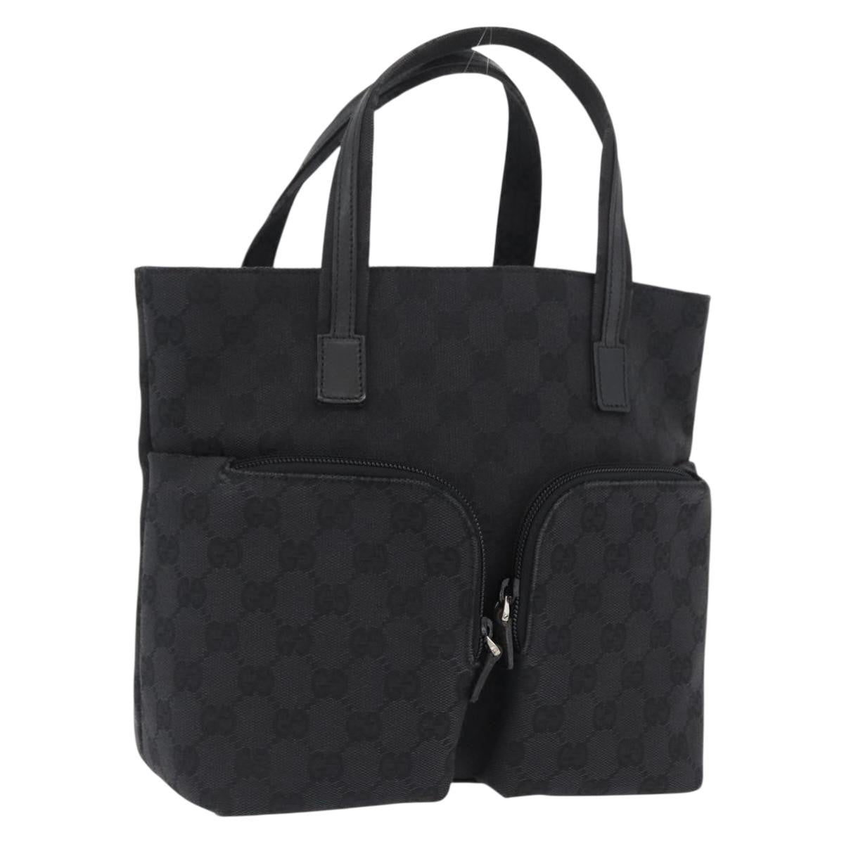Gucci Double Pocket Tote GG Canvas, BLACK, CANVAS, Handbag