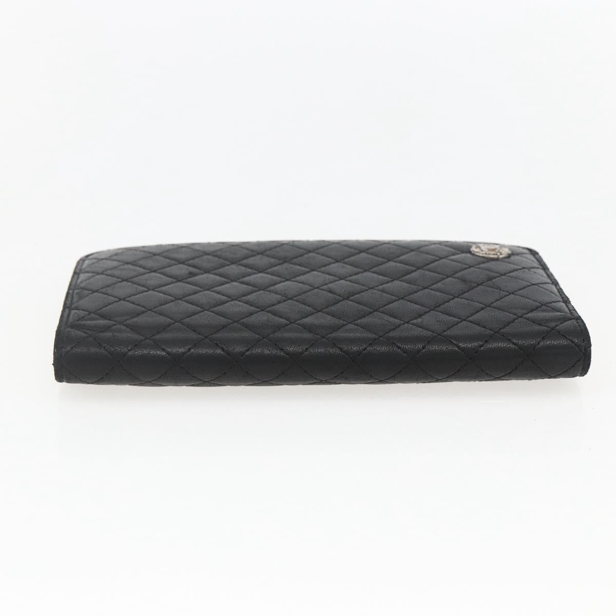 Chanel Vintage CC Bifold Wallet Leather, BLACK, LEATHER, Wallets