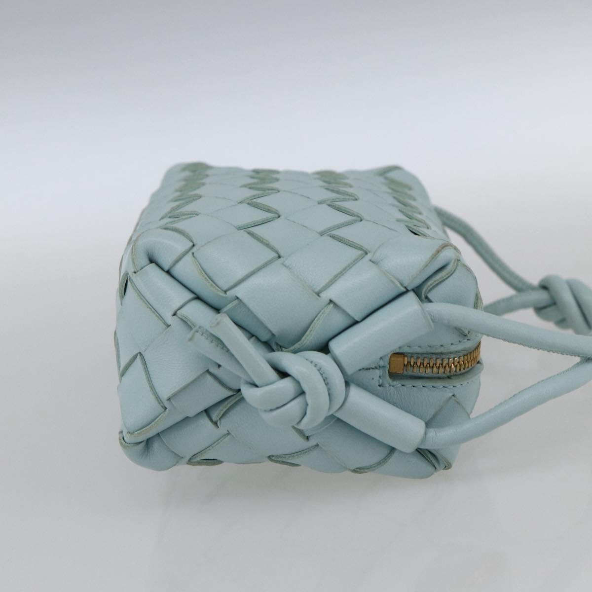 Bottega Veneta Loop Crossbody Bag Intrecciato Nappa, Blue, Leather, Shoulder Bag