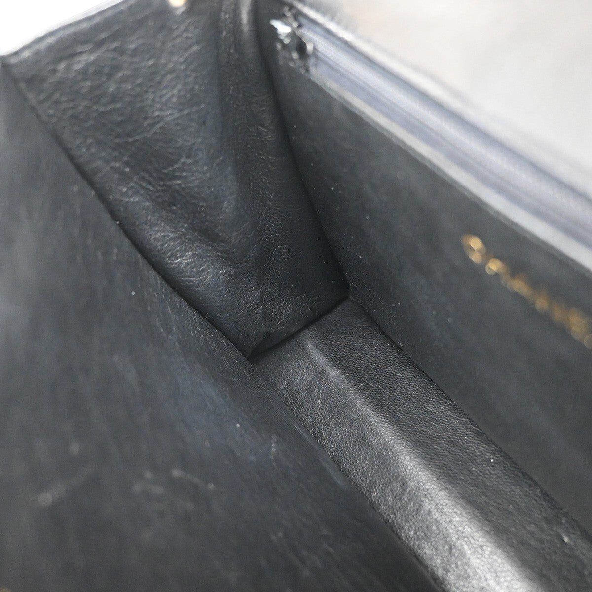 Chanel Vintage CC Chain Full Flap Bag Quilted Leather, BLACK, LEATHER, Shoulder bag