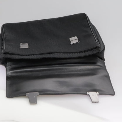 Fendi Convertible Pushlock Flap Satchel Zucca Canvas and Leather, BLACK, CANVAS, Briefcase