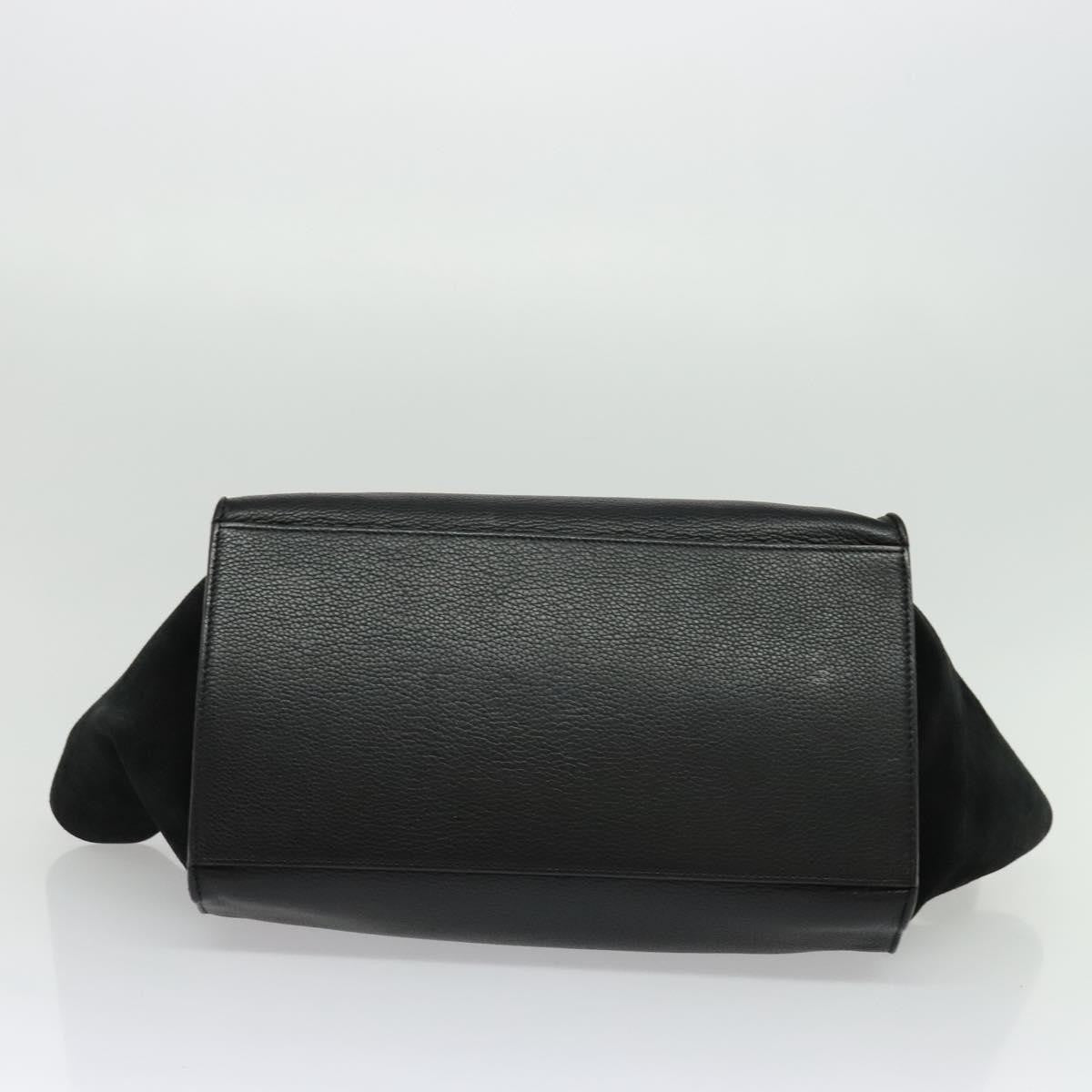 Celine Trapeze Bag Leather with Suede, BLACK, LEATHER, Handbag