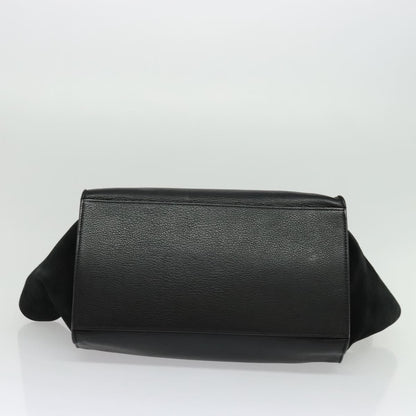Celine Trapeze Bag Leather with Suede, BLACK, LEATHER, Handbag