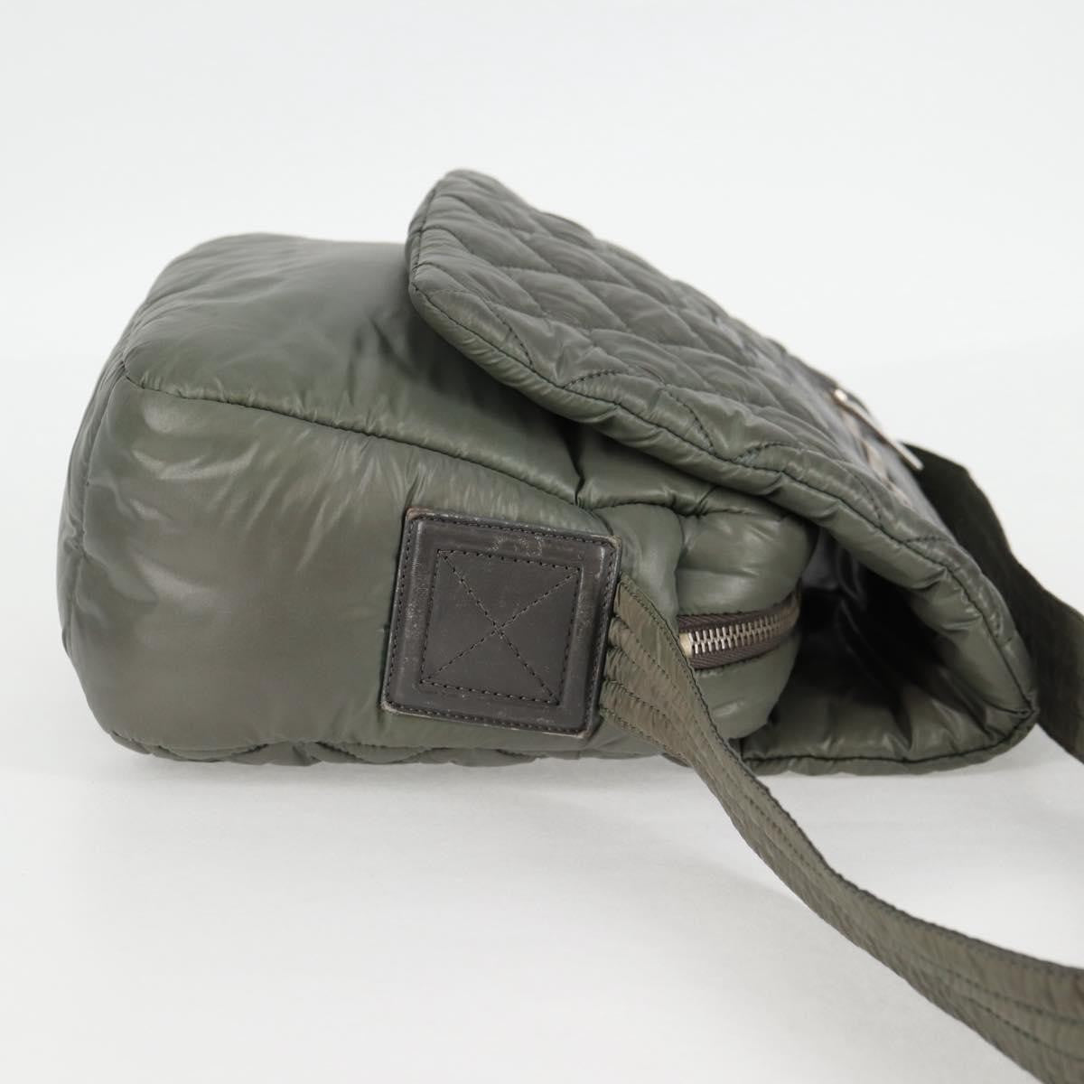 Chanel Coco Cocoon Messenger Bag Quilted Nylon, KHAKI, NYLON, Crossbody bag