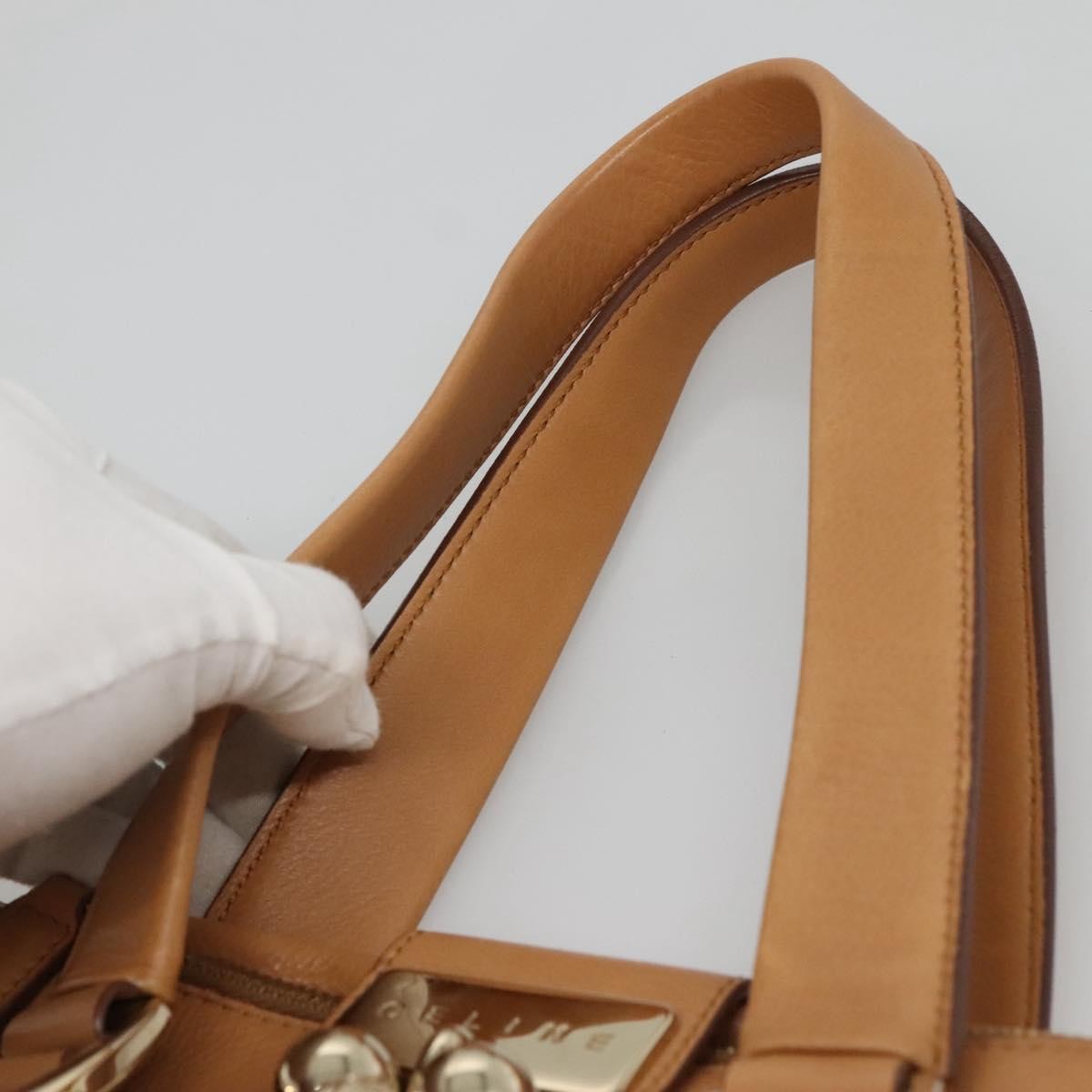 Celine Handbag Leather, BEIGE, LEATHER, Handbag