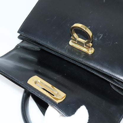 Salvatore Ferragamo Gancini Tote Leather, BLACK, LEATHER, Tote bag