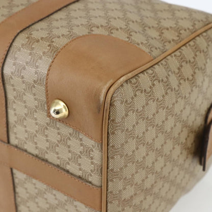 Celine Vintage Macadam Boston bag Canvas and Leather, BEIGE, CANVAS, Travel bag