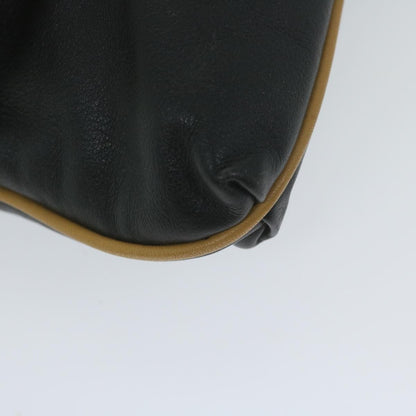 Celine Logo Triomphe Pouch Leather, BLACK, LEATHER, Clutche & pouche
