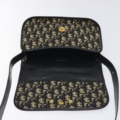 Christian Dior Vintage Flap Crossbody Bag Canvas, BLACK, CANVAS, Shoulder bag