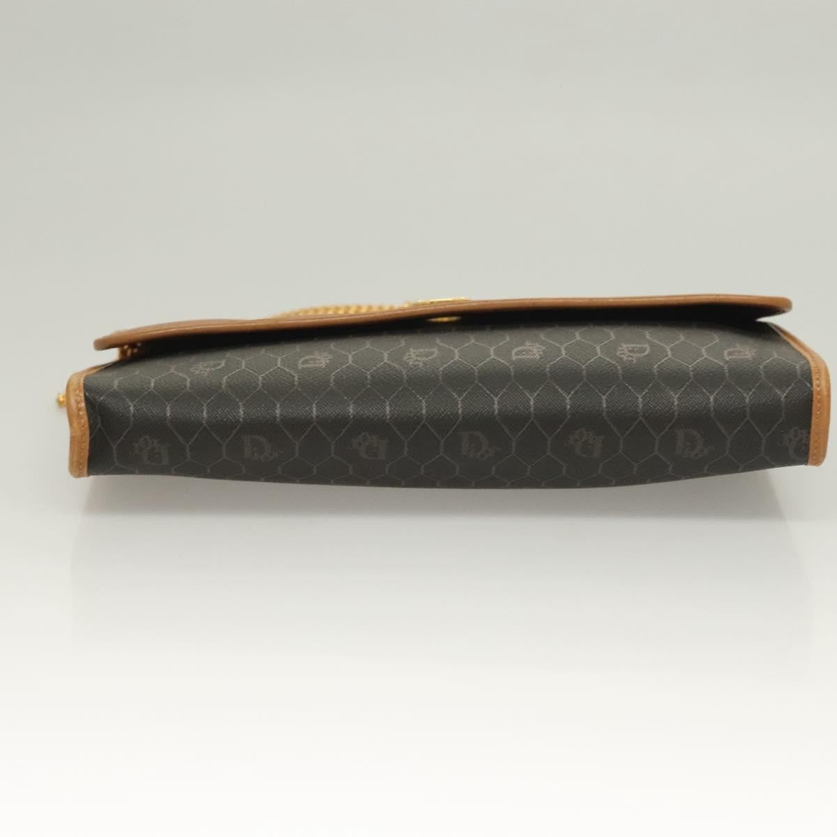 Christian Dior Vintage Honeycomb chain Canvas, BLACK, CANVAS, Handbag