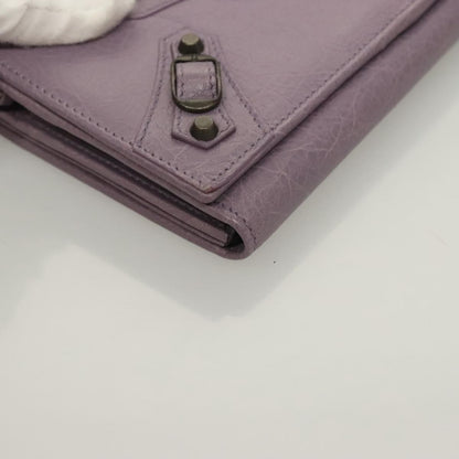 Balenciaga Classic Continental Zip Around Wallet Leather, PURPLE, LEATHER, Wallets