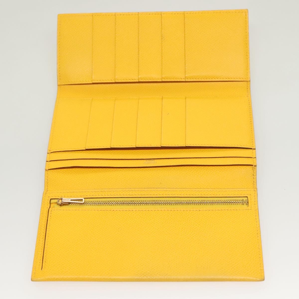 Hermes Bearn Wallet Epsom, YELLOW, LEATHER, Wallets