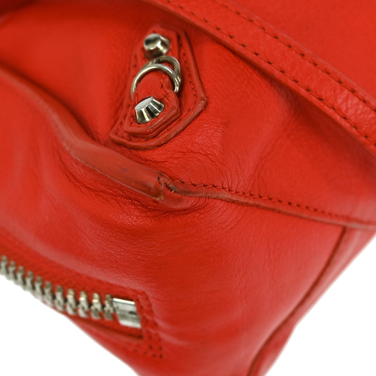 Balenciaga Papier A4 Zip Around Classic Studs Bag Leather, RED, LEATHER, Tote bag
