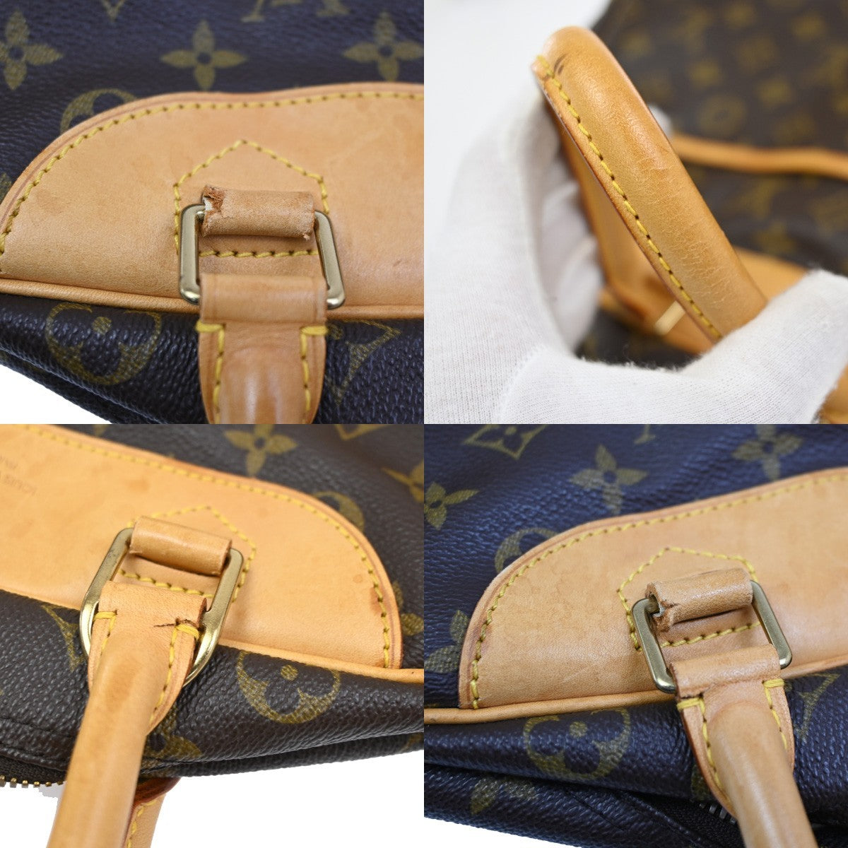 Louis Vuitton Deauville Handbag Monogram Canvas, BROWN, CANVAS, Handbag