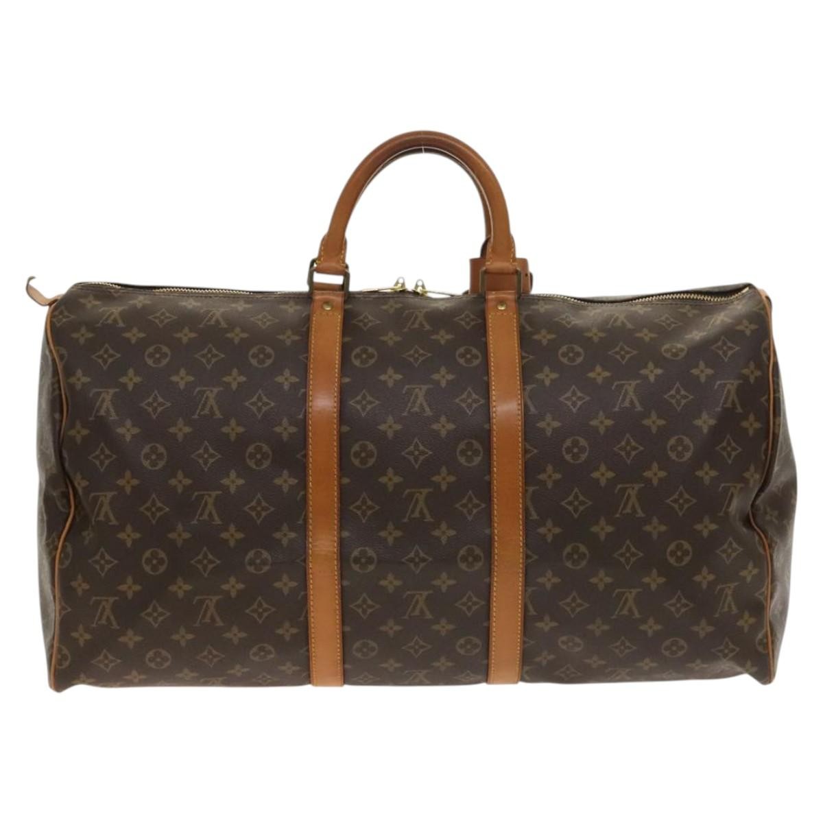 Louis Vuitton Keepall Bag Monogram Canvas, BROWN, CANVAS, Travel bag