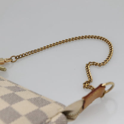 Louis Vuitton Pochette Accessoires Damier, WHITE, CANVAS, Clutche & pouche