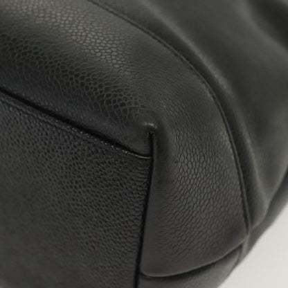 Chanel Vintage CC Logo Chain Tote Caviar, BLACK, LEATHER, Tote bag