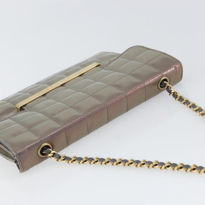 Chanel Chocolate Bar Chain Flap Bag Quilted Patent, PURPLE, PATENT_LEATHER, Handbag