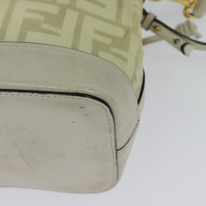 Fendi FF Logo Mon Tresor Bucket Bag Canvas, WHITE, CANVAS, Shoulder bag
